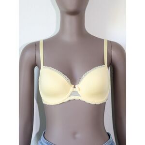 Chantelle Yellow Lace Mesh Casual Supportive TShirt Bra Lingerie Size30DD